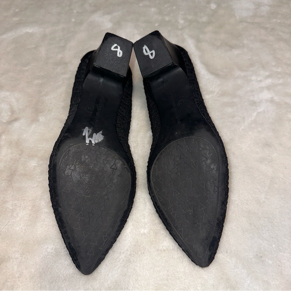 Adrienne Vittadini Black Pointed Toe Fabric Faro Ballet Pump Size 8 - Picture 6 of 12